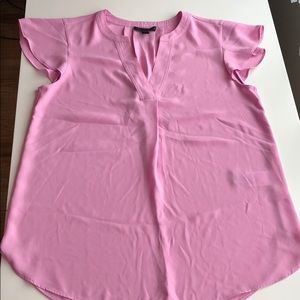 NWOT J. Crew Pink V-Neck Flutter Sleeve Top